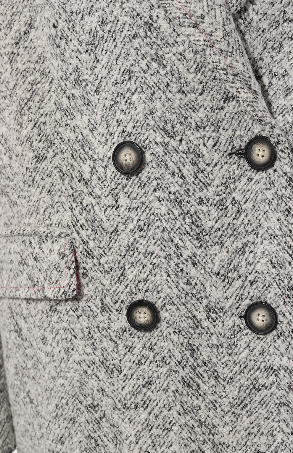 Женское пальто MAX&MOI черно-белого цвета, арт. H23MARR0T | Фото 5 (Рукава: Длинные; Матер иал сплава: Проставлено; Стили: Классический; Длина (верхняя одежда): Длинные; Драгоценные камни: Проставлено; Материал подклада: Вискоза; 1-2-бортные: Двубортные)