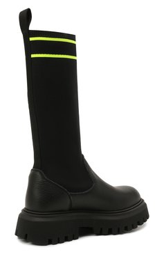 Детские сапоги с кожаной отделкой MSGM KIDS черного цвета, арт. 69170/RANGER/T0M./28-35 | Фото 3 (Материал внешний: Текстиль; Материал внутренний: Натуральная кожа; Длина стельки: 17,7, 18,4, 19, 19,7, 20,4, 21, 21,7, 22,3)