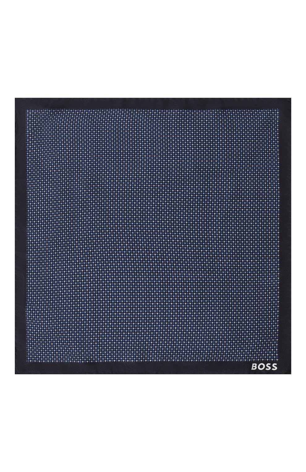 Мужской шелковый платок BOSS синего цвета, арт. 50499598 | Фото 3 (Материал: Текстиль, Шелк)