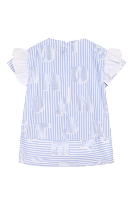 Детское хлопковое мини-платье SIMONETTA голубого цвета, арт. 1K1041/KC760/1-4 | Фото 2 (Рукава: Короткие; Материал внешний: Хлопок; Случай: Повседневный; Статус проверки: Проверена категория; Девочки Кросс-КТ: Платье-одежда)