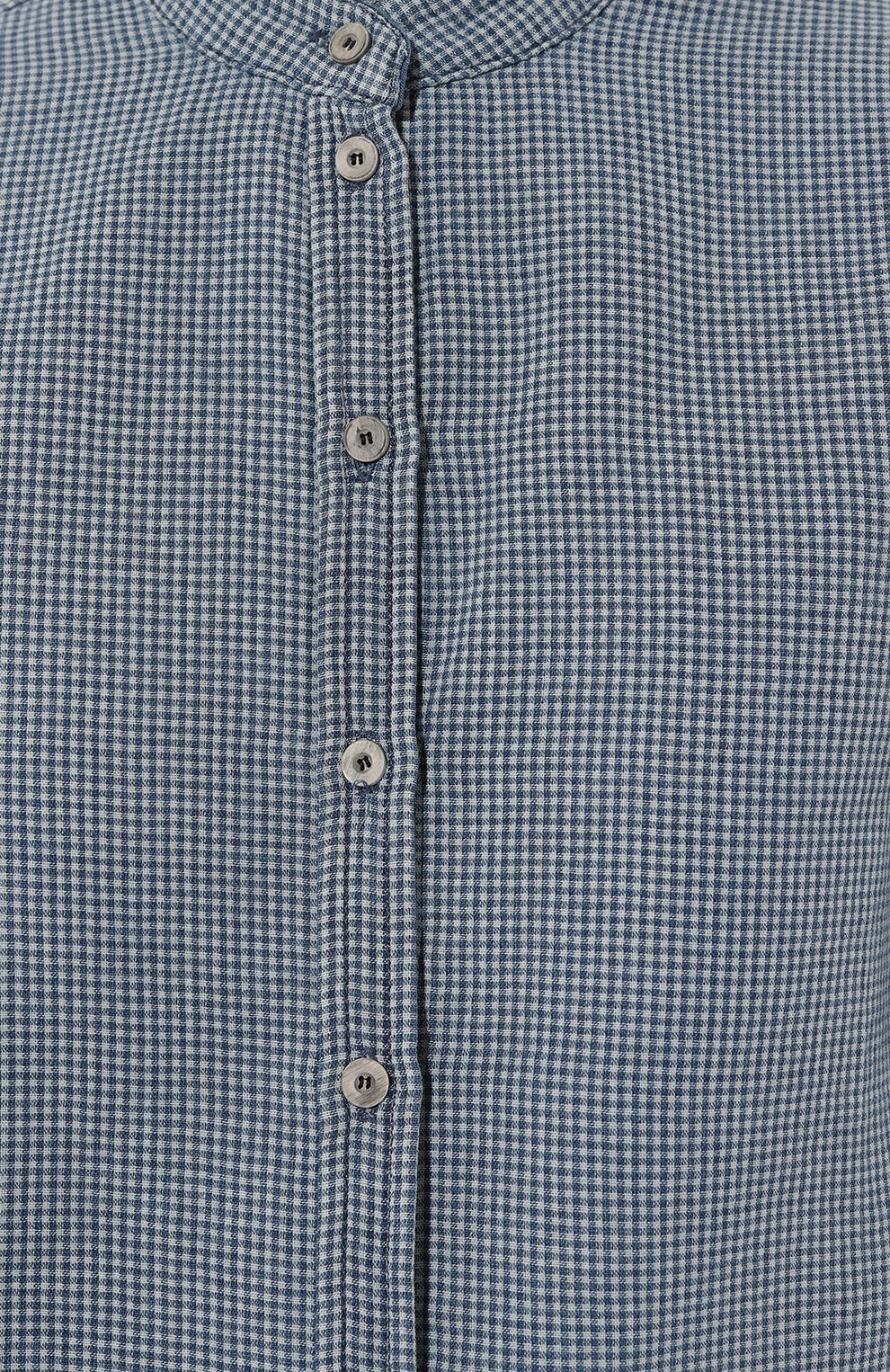 Женская хлопковая рубашка EMPORIO ARMANI голубого цвета, арт. 3R2C63/2DW3Z | Фото 5 (Принт: Клетка, С принтом; Рукава: Длинные; Женское Кросс-КТ: Рубашка-одежда; Длина (для топов): Стандартные; Материал сплава: Проставлено; Материал внешний: Хлопок; Драгоценные камни: Проставлено; Стили: Кэжуэл)