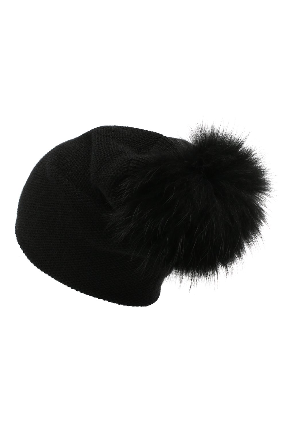 Женская кашемировая шапка INVERNI черного цвета, арт. 4943CM | Фото 2 (Материал: Текстиль, Кашемир, Шерсть)