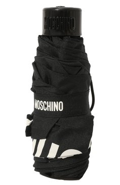 Женский складной зонт MOSCHINO черного цвета, арт. 8430-SUPERMINI | Фото 4 (Материал: Текстиль, Синтетический материал, Металл)