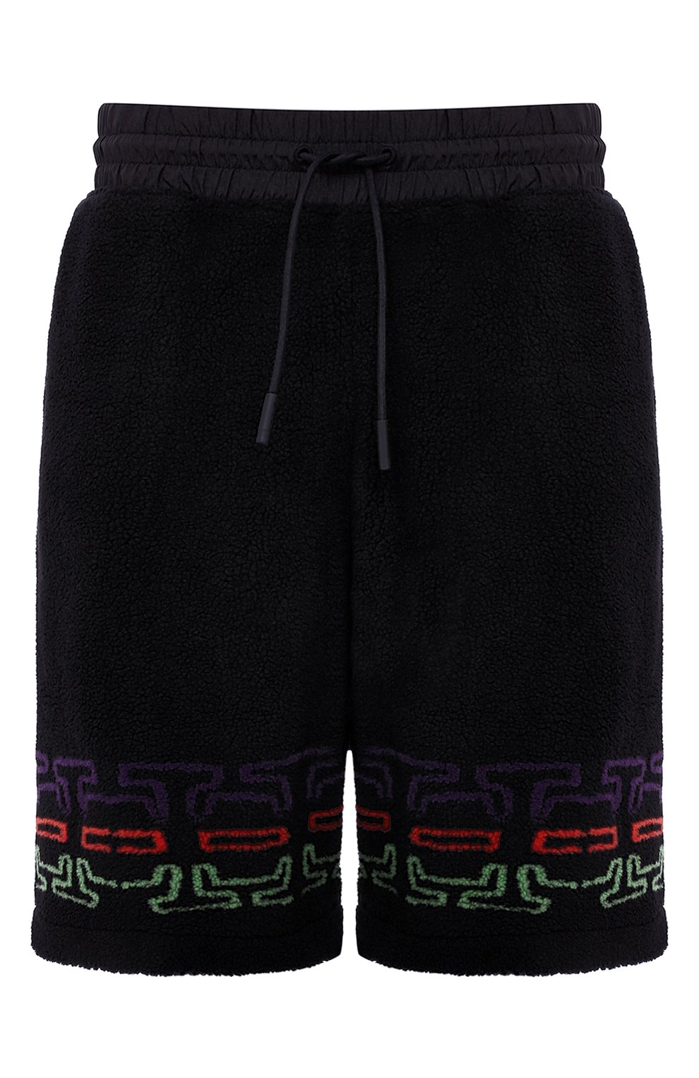 Мужские шорты MARCELO BURLON черного цвета, арт. CMCI010F20FAB001 | Фото 1 (Случай: Повседневный; Длина Шорты М: Ниже колена; Материал внешний: Синтетический материал; Принт: С принтом; Кросс-КТ: Трикотаж; Стили: Спорт-шик)