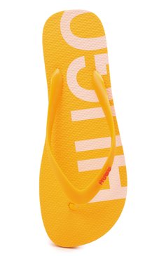 Мужские шлепанцы HUGO желтого цвета, арт. 50451987 | Фото 5 (Материал внешний: Пластик, Резина)