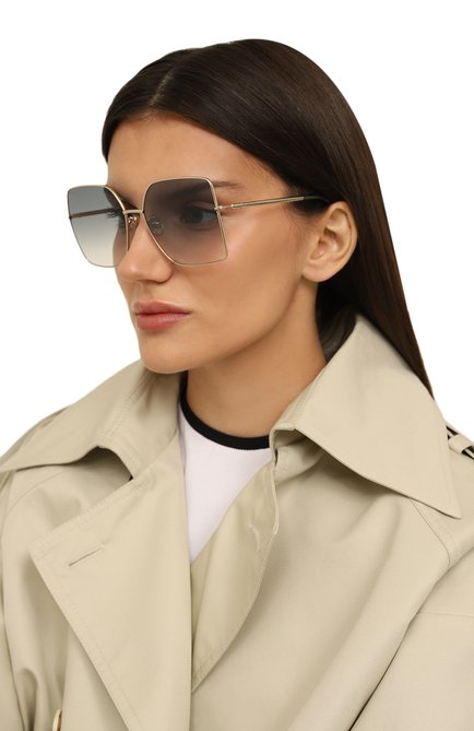 Женские солнцезащитные очки MAX MARA золотого цвета, арт. MM0062-H 32P | Фото 2 (Тип очков: С/з; Материал: Металл; Оптика Гендер: оптика-женское; Очки форма: Квадратные)
