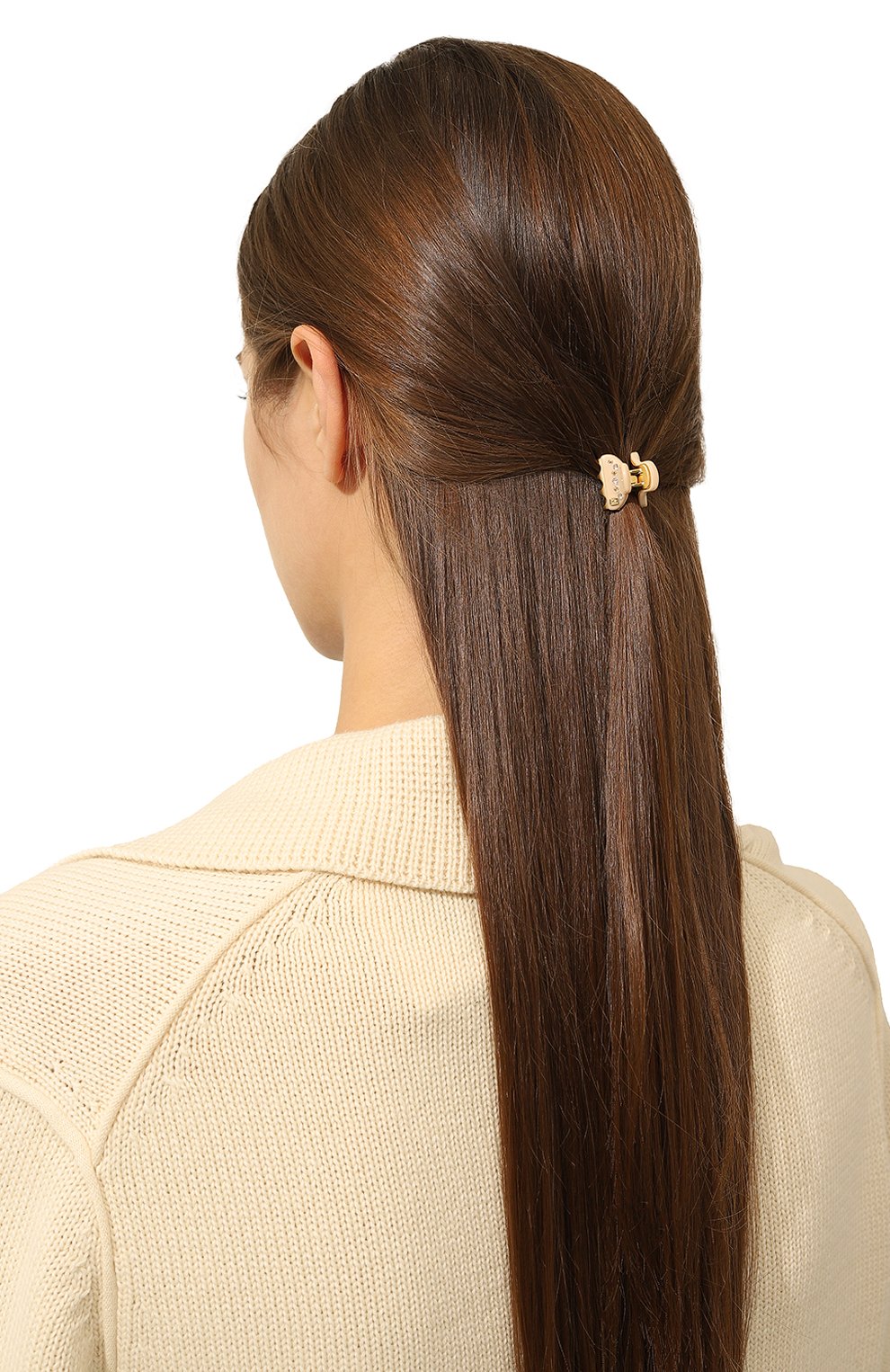 Женская набор из двух заколок для волос ALEXANDRE DE PARIS бежевого цвета, арт. ICCXS-14338-03A23 OS | Фото 2 (Материал: Пластик)