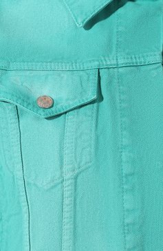 Женская джинсовая куртка KENZO бирюзового цвета, арт. FA52BL2316ES | Фото 5 (Кросс-КТ: Куртка, Деним; Рукава: Длинные; Региональные ограничения белый список (Axapta Mercury): RU; Материал внешний: Хлопок; Длина (верхняя одежда): Короткие; Статус проверки: Проверена категория)