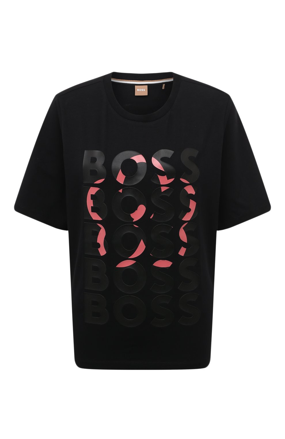 Хлопковая футболка BOSS 50496497, цвет чёрный, размер 48