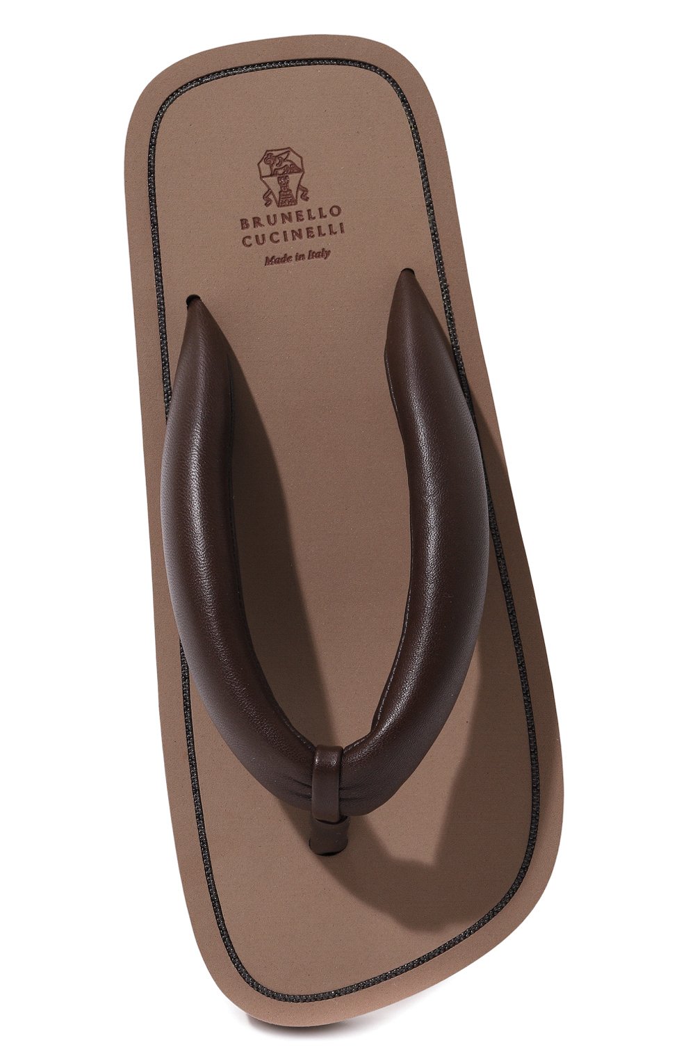 Женские кожаные шлепанцы BRUNELLO CUCINELLI темно-коричневого цвета, арт. MZNAGB1111 | Фото 6 (Подошва: Платформа; Материал сплава: Проставлено; Драгоценные камни: Проставлено)