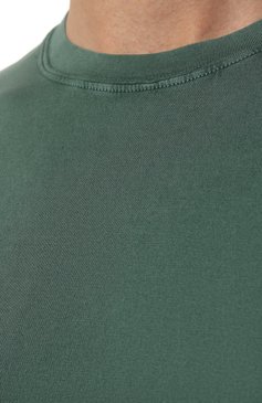 Мужская хлопковая футболка FEDELI зеленого цвета, арт. 6UEF0103 | Фото 5 (Принт: Без принта; Рукава: Короткие; Длина (для топов): Стандартные; Материал сплава: Проставлено; Материал внешний: Хлопок; Драгоценные камни: Проставлено; Стили: Кэжуэл)
