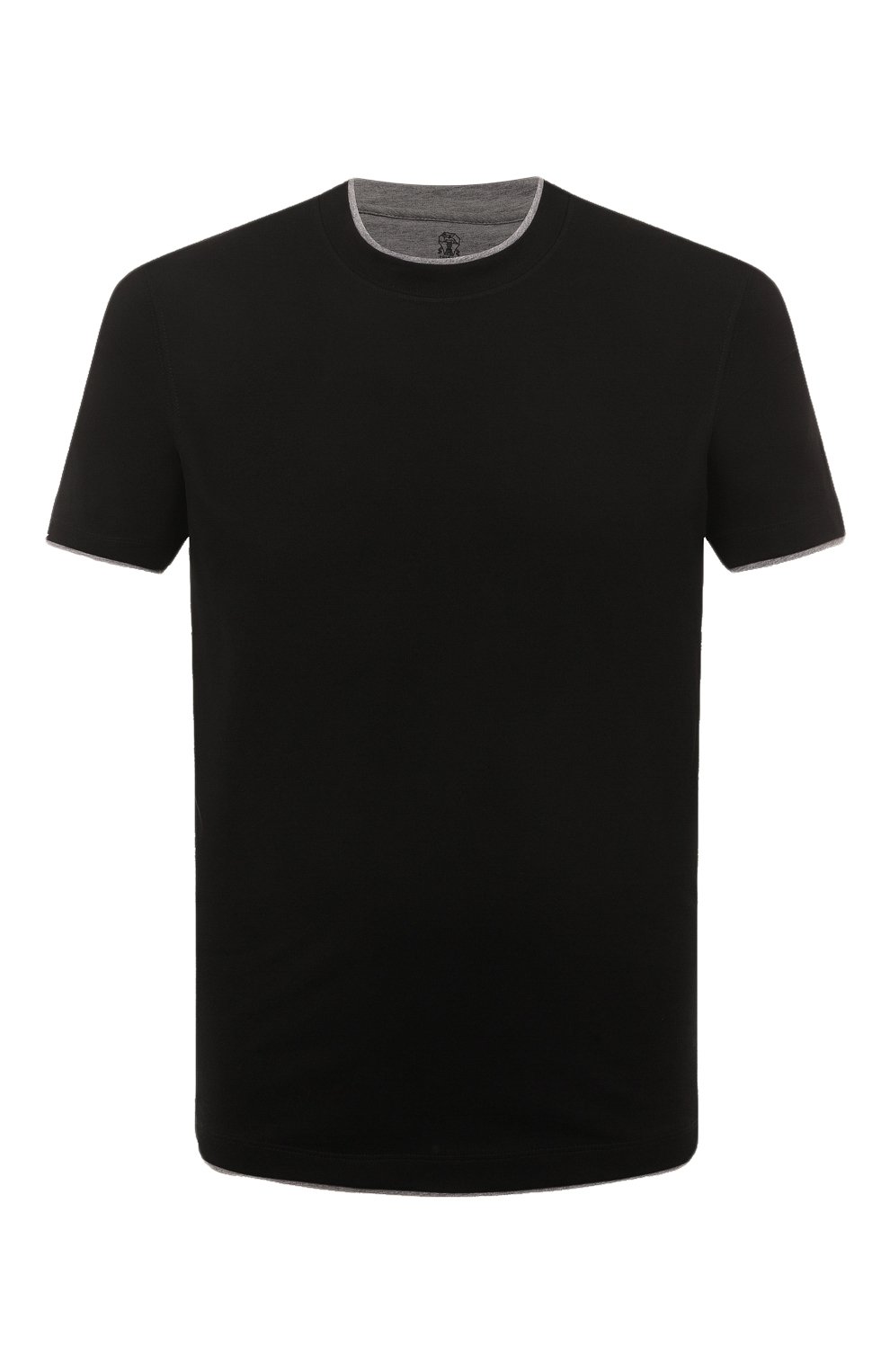 Мужская хлопковая футболка BRUNELLO CUCINELLI черного цвета, арт. M0T617427 | Фото 1 (Принт: Без принта; Рукава: Короткие; Длина (для топов): Стандартные; Материал внешний: Хлопок; Размерность: Маломерит; Стили: Кэжуэл)