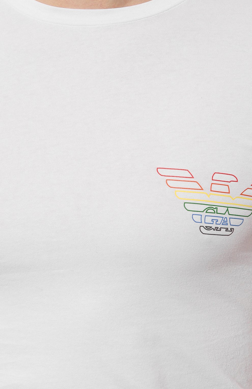 Мужская хлопковая футболка EMPORIO ARMANI белого цвета, арт. 111035/3R513 | Фото 5 (Кросс-КТ: домашняя одежда; Рукава: Короткие; Длина (для топов): Стандартные; Материал сплава: Проставлено; Материал внешний: Хлопок; Драгоценные камни: Проставлено)