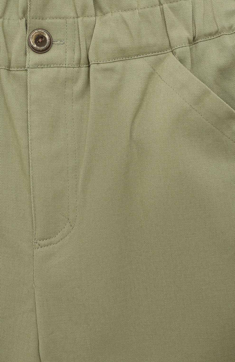 Детские хлопковые брюки PAADE MODE зеленого цвета, арт. 232180249 | Фото 3 (Региональные ограничения белый список (Axapta Mercury): Не проставлено; Материал сплава: Проставлено; Нос: Не проставлено; Материал внешний: Хлопок)