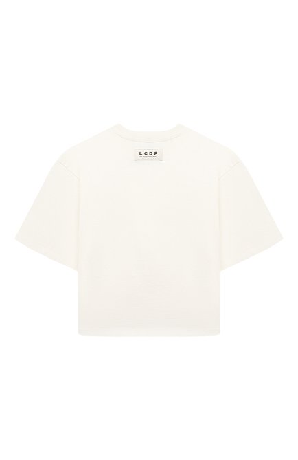 Детская хлопковая футболка LES COYOTES DE PARIS белого цвета, арт. 123-22-042 | Фото 2 (Рукава: Длинные; Драгоценные камни: Проставлено; Материал внешний: Хлопок; Материал сплава: Проставлено)