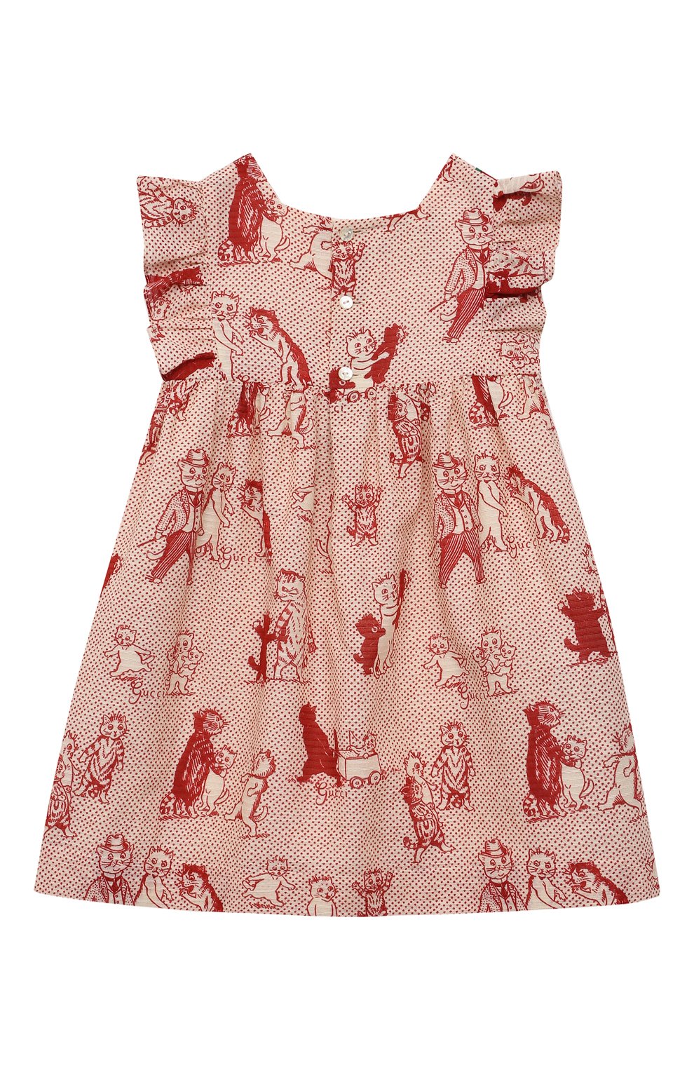 Женский хлопковое платье GUCCI красного цвета, арт. 680518/ZAIDY | Фото 2 (Материал внешний: Хлопок; Материал подклада: Хлопок; Ростовка одежда: 24 мес | 92 см)