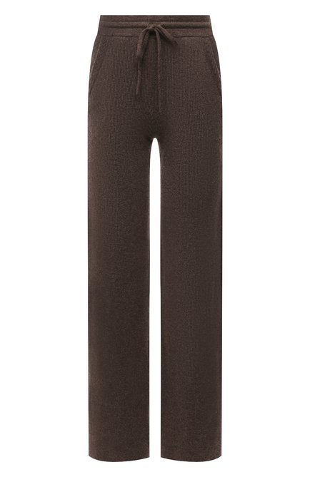 Женские кашемировые брюки ADDICTED темно-коричневого цвета, арт. MK920 | Фото 1 (Материал внешний: Шерсть, Кашемир; Стили: Кэжуэл; Кросс-КТ: Трикотаж; Женское Кросс-КТ: Брюки-одежда; Длина (брюки, джинсы): Удлиненные; Силуэт Ж (брюки и джинсы): Широкие; Драгоценные камни: Проставлено; Материал сплава: Проставлено)