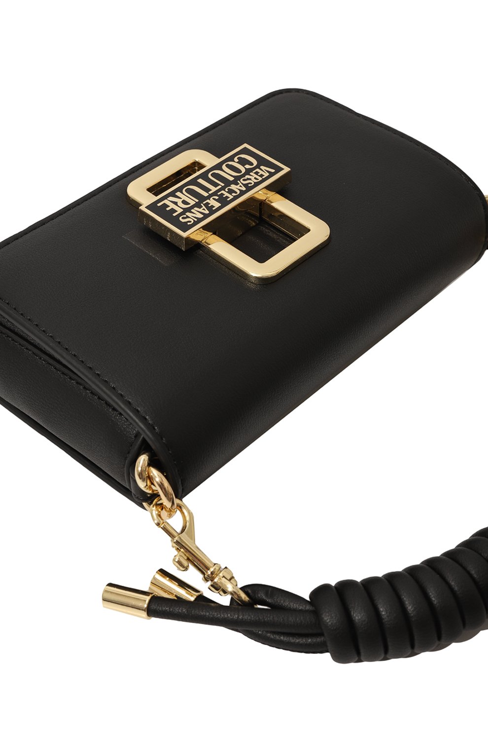 Женская сумка VERSACE JEANS COUTURE черного цвета, арт. 74VA4BR2/ZS585 | Фото 3 (Сумки-технические: Сумки top-handle; Материал: Текстиль)