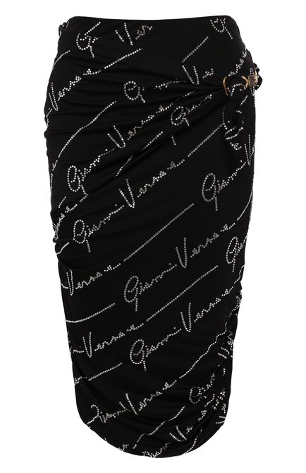 Женская юбка из вискозы VERSACE черного цвета по цене 187500 руб., арт. A85690/A227759 | Фото 1