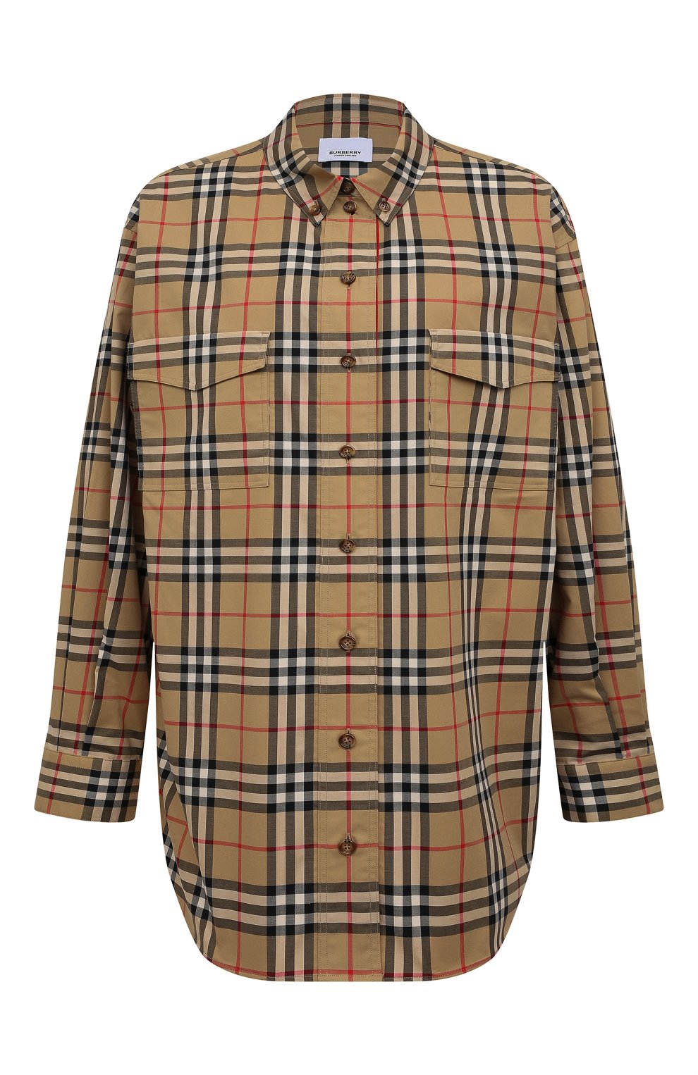 Женская бежевая хлопковая рубашка BURBERRY купить в интернет-магазине ...