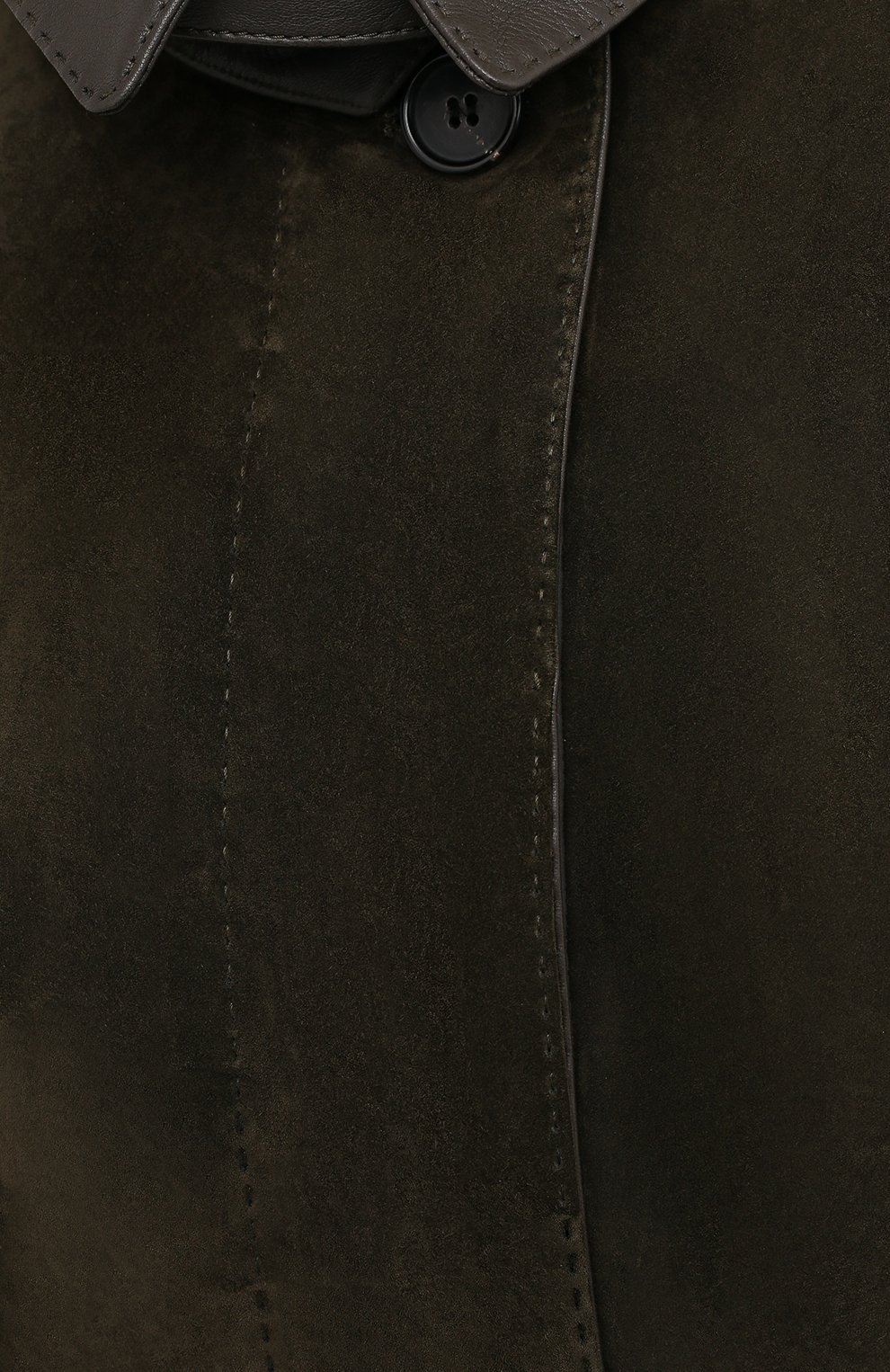 Женское кожаное пальто TOM FORD хаки цвета, арт. CPL688-LEX226 | Фото 6 (Рукава: Длинные; Длина (верхняя одежда): До колена; Региональные ограничения белый список (Axapta Mercury): RU; Материал подклада: Синтетический материал, Вискоза; Материал внешний: Натуральная кожа; 1-2-бортные: Двубортные)