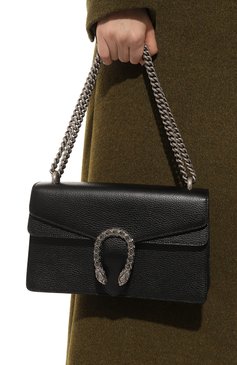 Женская сумка dionysus small GUCCI черного цвета, арт. 400249 CAOGN | Фото 2 (Сумки-технические: Сумки через плечо; Материал: Натуральная кожа; Размер: small)