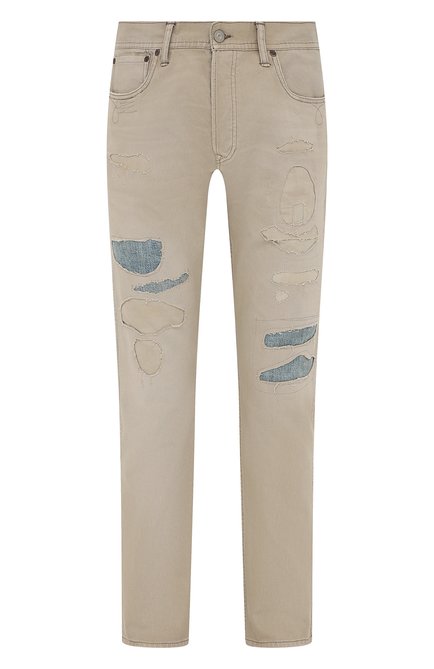 Мужские джинсы RRL бежевого цвета, арт. 782840631 | Фото 1 (Материал внешний: Хлопок, Деним; Кросс-КТ: Деним; Силуэт М (брюки): Прямые; Длина (брюки, джинсы): Стандартные)