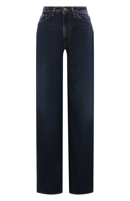 Женские джинсы 3X1 темно-синего цвета, арт. 31-W43054-DR1135/HUDS0N | Фото 1 (Длина (брюки, джинсы): Удлиненные; Материал внешний: Хлопок, Растительное волокно; Драгоценные камни: Проставлено; Материал сплава: Проставлено)