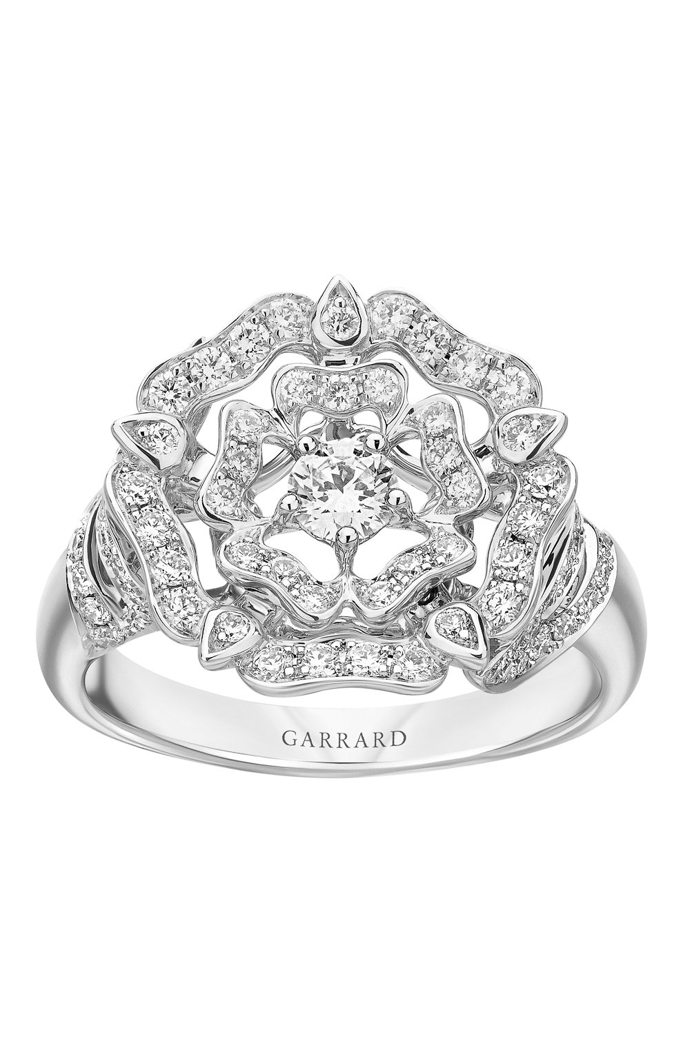 Женские кольцо GARRARD бесцветного цвета, арт. 2012504 | Фото 2 (Материал сплава: Белое золото; Драгоценные камни: Бриллианты)