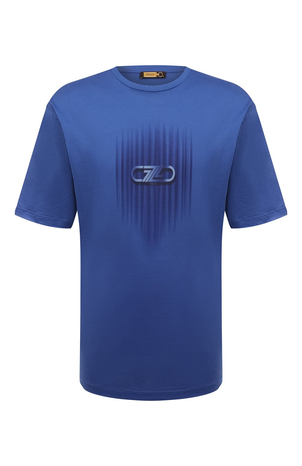 Мужская хлопковая футболка ZILLI синего цвета, арт. MBZ-NT550-VERT1/MC01/62-64 | Фото 1 (Принт: С принтом; Big sizes: Big Sizes; Материал сплава: Проставлено; Материал внешний: Хлопок; Драгоценные камни: Проставлено; Стили: Кэжуэл)