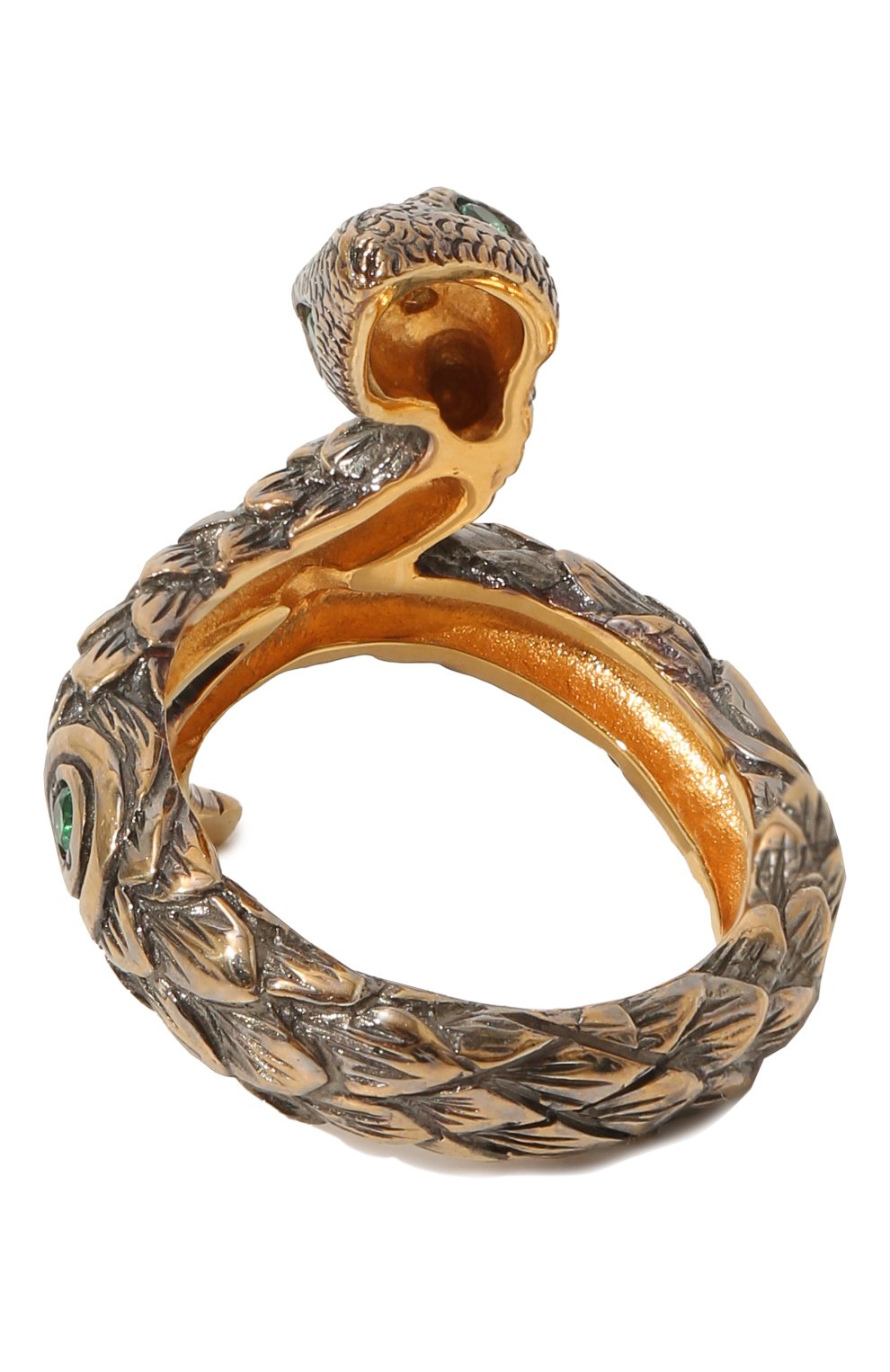 Женское кольцо one round snake QUEENSBEE золотого цвета, арт. 102008 | Фото 3 (Материал: Серебро)