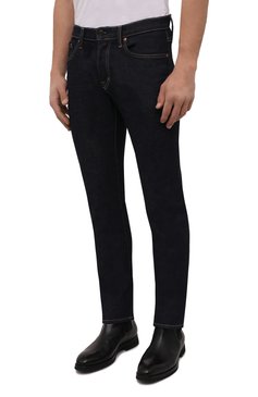 Мужские джинсы TOM FORD темно-синего цвета, арт. BZJ18/TFD002 | Фото 3 (Силуэт М (брюки): Прямые; Кросс-КТ: Деним; Длина (брюки, джинсы): Стандартные; Материал внешний: Хлопок, Деним; Стили: Кэжуэл)