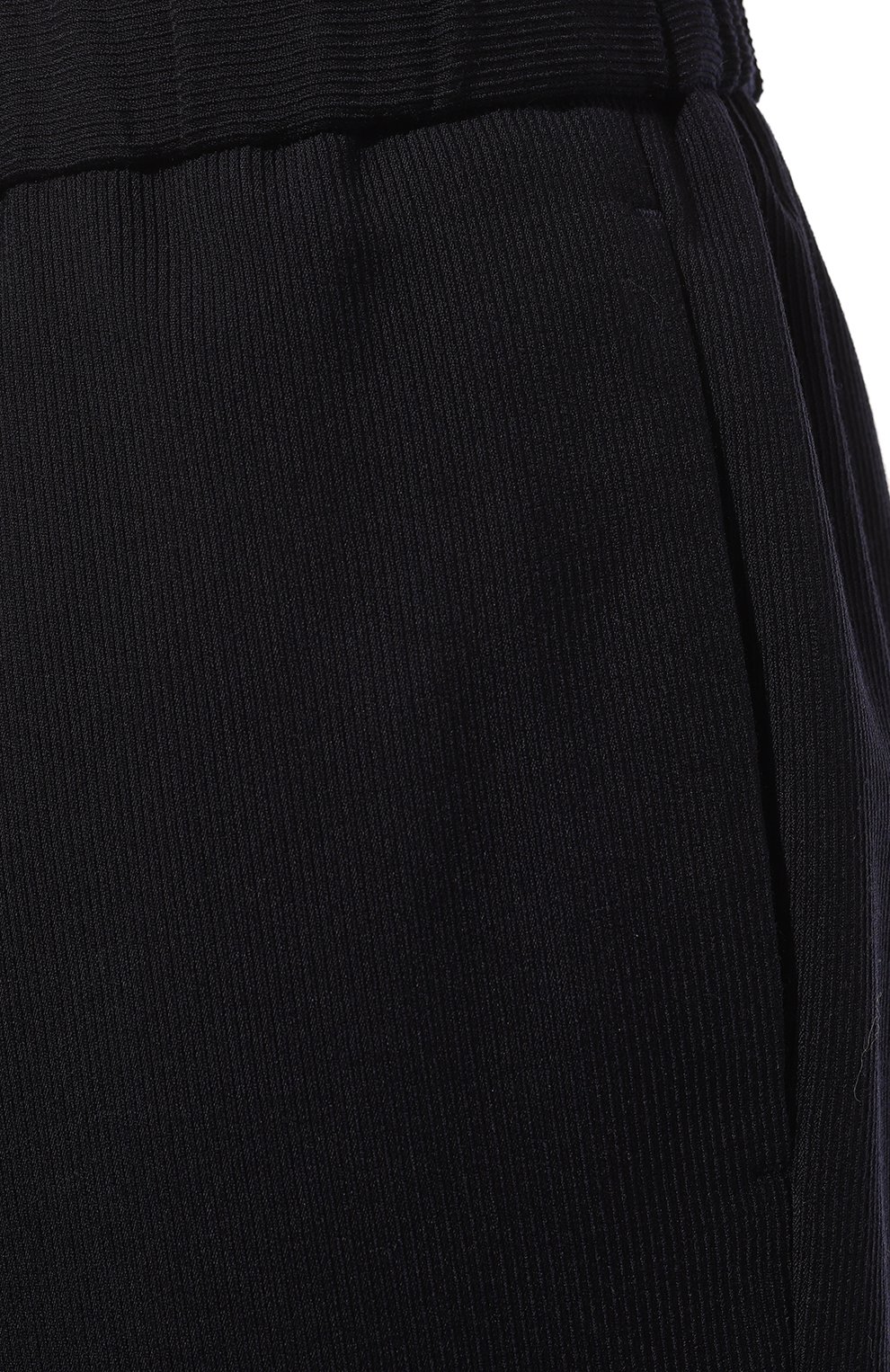 Мужские шерстяные брюки GIORGIO ARMANI темно-синего цвета, арт. 3WGPP0XK/T04DW | Фото 5 (Материал внешний: Шерсть; Длина (брюки, джинсы): Стандартные; Случай: Повседневный; Материал сплава: Проставлено; Драгоценные камни: Проставлено; Материал подклада: Купро; Стили: Кэжуэл)