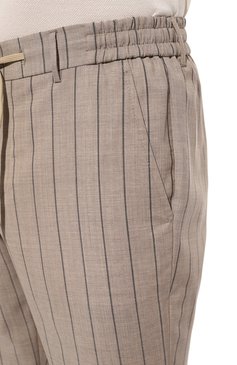 Мужские шерстяные брюки ANDREA CAMPAGNA бежевого цвета, арт. SPIAGGIA/1/AN1436 | Фото 5 (Материал внешний: Шерсть; Длина (брюки, джинсы): Стандартные; Случай: Повседневный; Материал сплава: Проставлено; Драгоценные камни: Проставлено; Стили: Кэжуэл)