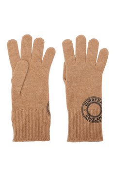Женские кашемировые перчатки BURBERRY бежевого цвета, арт. 8045084 | Фото 3 (Материал: Текстиль, Кашемир, Шерсть; Кросс-КТ: Трикотаж)