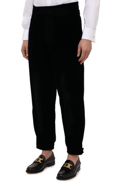 Мужские брюки GIORGIO ARMANI темно-синего цвета, арт. 1WGPP0L1/T0025 | Фото 3 (Материал внешний: Купро, Вискоза, Растительное волокно; Длина (брюки, джинсы): Стандартные; Случай: Повседневный; Материал сплава: Проставлено; Драгоценные камни: Проставлено; Материал подклада: Купро; Стили: Кэжуэл)