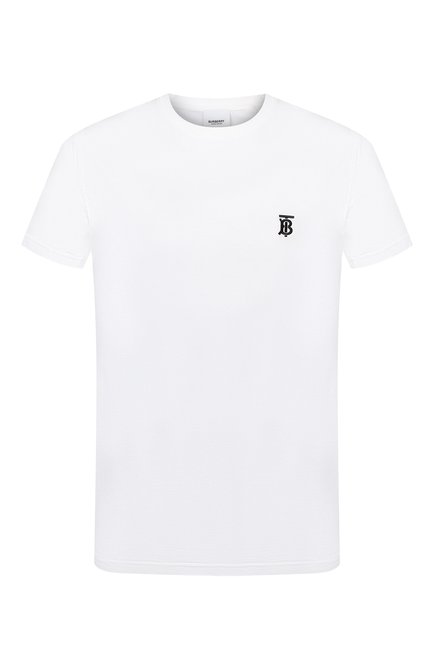 Мужская хлопковая футболка BURBERRY белого цвета по цене 33350 руб., арт. 8014021 | Фото 1