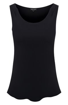 Женский шелковый топ GIORGIO ARMANI черного цвета, арт. 8CHCKZ30/TZ136 | Фото 1 (Кросс-КТ: без рукавов; Материал внешний: Шелк; Длина (для топов): Стандартные; Региональные ограничения белый список (Axapta Mercury): RU; Рукава: Без рукавов; Материал подклада: Шелк; Стили: Кэжуэл)