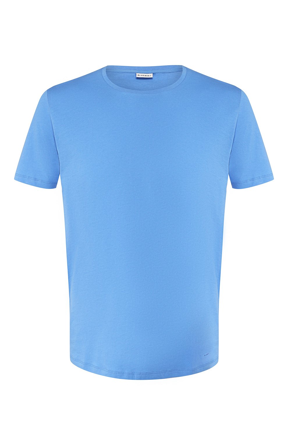 Мужская хлопковая футболка BLUEMINT голубого цвета, арт. EDWARD | Фото 1 (Кросс-КТ: домашняя одежда; Рукава: Короткие; Длина (для топов): Стандартные; Материал внешний: Хлопок; Мужское Кросс-КТ: Футболка-белье)