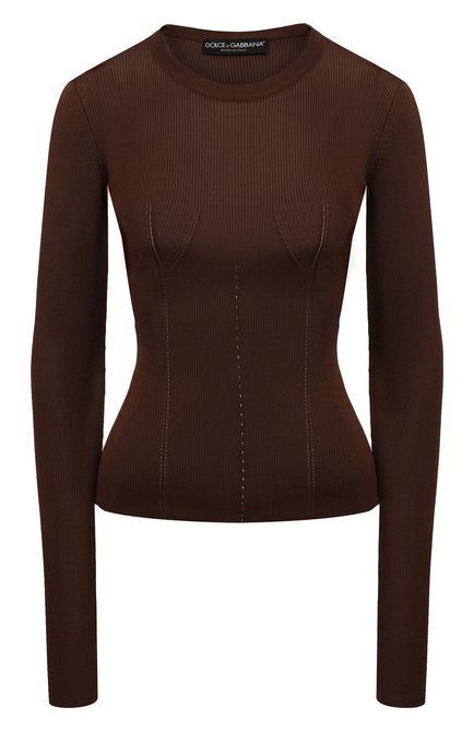 Женский пуловер из вискозы DOLCE & GABBANA коричневого цвета по цене 89950 руб., арт. FXG85T/JAIFY | Фото 1