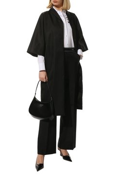 Женские кожаные туфли PRADA черного цвета, арт. 1I885M-055-F0002-A065 | Фото 2 (Каблук тип: Танкетка; Каблук высота: Высокий, Средний; Региональные ограничения белый список (Axapta Mercury): Не проставлено; Материал сплава: Проставлено; Нос: Не проставлено; Подошва: Плоская; Драгоценные камни: Проставлено)