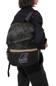 Женский рюкзак le vrai 3.0 K-WAY темно-зеленого цвета, арт. K0087Y0 | Фото 2 (Материал сплава: Проставлено; Материал: Текстиль; Драгоценные камни: Проставлено; Стили: Спорт; Размер: large)