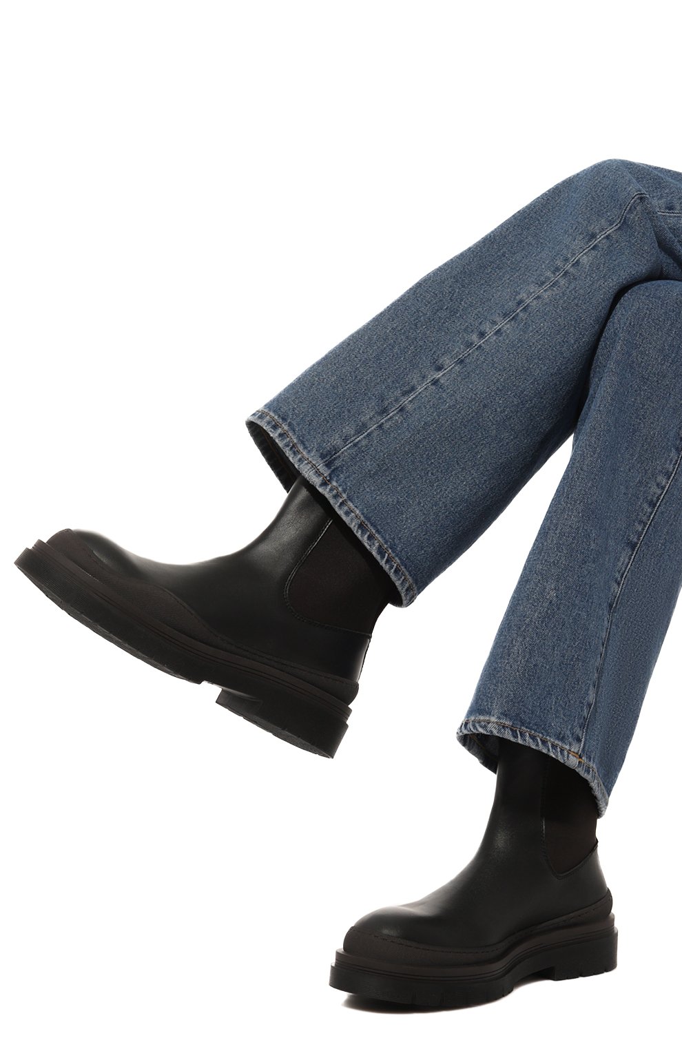 Женские комбинированные ботинки SEE BY CHLOÉ черного цвета, арт. SB39030A16027001 | Фото 3 (Материал внешний: Текстиль; Подошва: Платформа; Материал сплава: Проставлено; Каблук высота: Средний; Материал утеплителя: Без утеплителя; Женское Кросс-КТ: Челси-ботинки; Драгоценные камни: Проставлено)