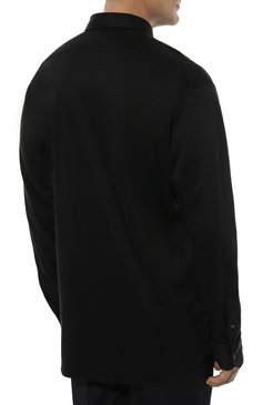 Мужская хлопковая рубашка VAN LAACK черного цвета, арт. PER-L/180031/3XL | Фото 4 (Манжеты: На пуговицах; Рукава: Длинные; Принт: Без принта; Воротник: Акула; Случай: Повседневный; Длина (для топов): Удлиненные; Материал сплава: Проставлено; Материал внешний: Хлопок; Драгоценн ые камни: Проставлено; Стили: Кэжуэл)