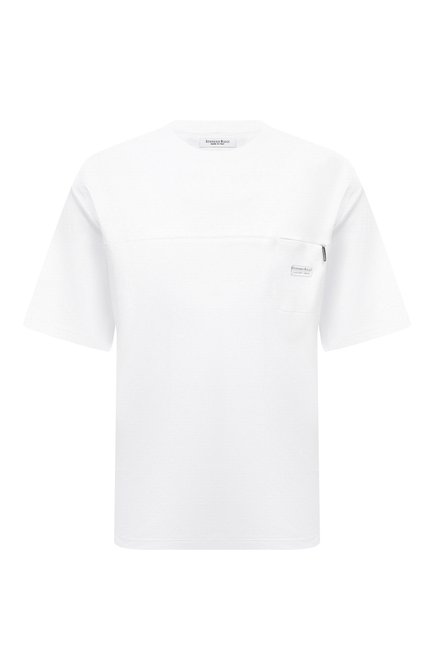 Мужская хлопковая футболка STEFANO RICCI белого цвета, арт. MNH3402710/LUXT | Фото 1 (Материал сплава: Проставлено; Драгоценные камни: Проставлено; Длина (для топов): Стандартные; Материал внешний: Хлопок; Рукава: Короткие)