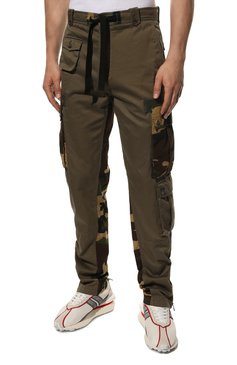 Мужские хлопковые брюки-карго DOLCE & GABBANA хаки цвета, арт. GV40AT/GEY34 | Фото 3 (Силуэт М (брюки): Карго; Длина (брюки, джинсы): Стандартные; Случай: Повседневный; Стили: Милитари; Материал внешний: Хлопок)