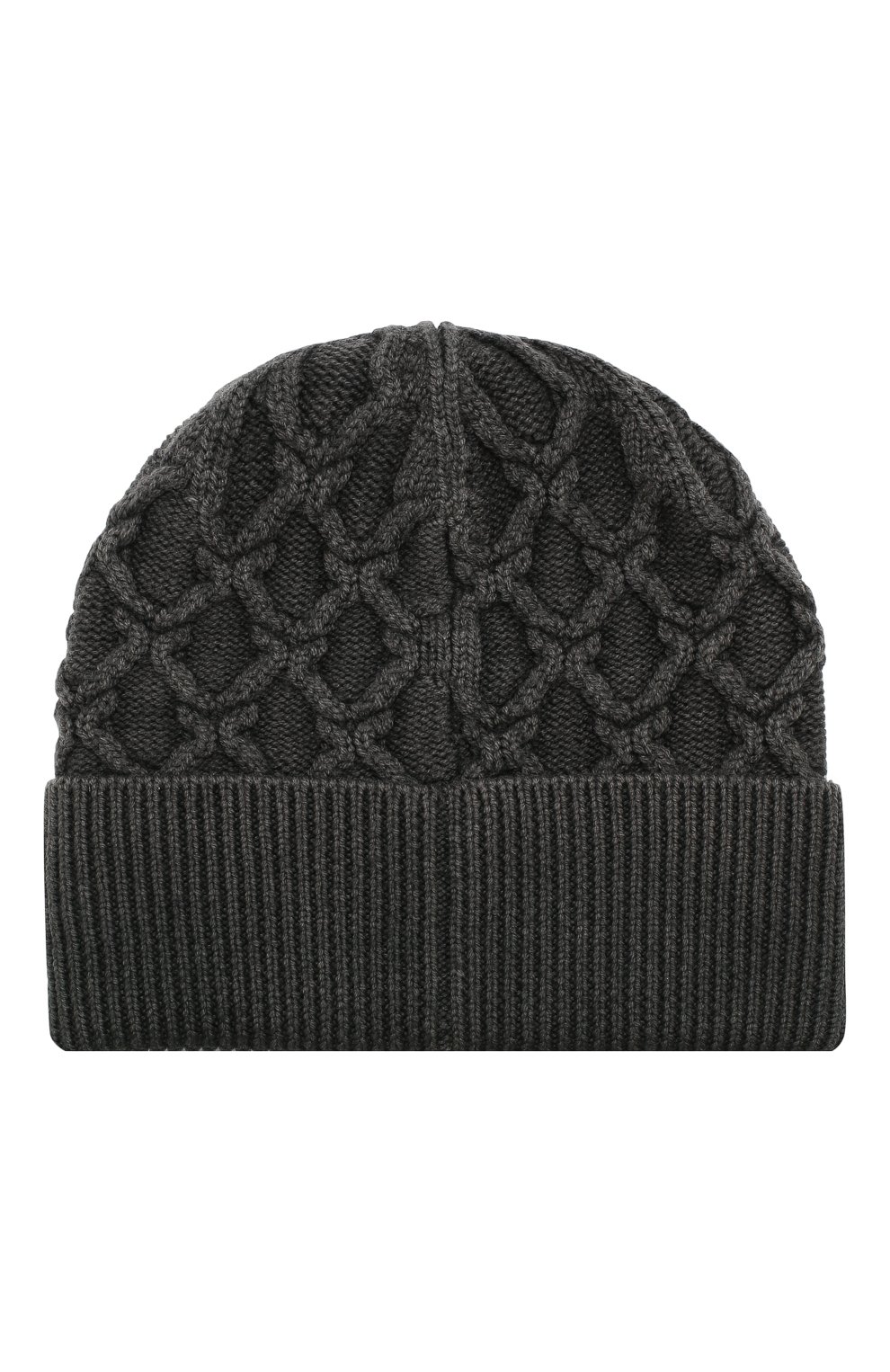 Мужская шерстяная шапка фактурной вязки MONCLER серого цвета, арт. D2-091-99213-00-969AW | Фото 2 (Материал: Текстиль, Шерсть; Кросс-КТ: Трикотаж)