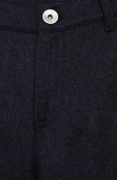 Детские шерстяные брюки BRUNELLO CUCINELLI темно-синего цвета, арт. BT38PP114B | Фото 3 (Материал внешний: Шерсть; Случай: Повседневный; Региональные ограничения белый список (Axapta Mercury): Не проставлено; Материал сплава: Проставлено; Нос: Не проставлено; Материал подклада: Хлопок; Ростовка одежда: 10 - 11 лет | 140 - 146см, 8 лет | 128 см)