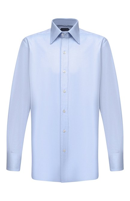 Мужская хлопковая сорочка TOM FORD голубого цвета по цене 58550 руб., арт. QFT192/94C1JE | Фото 1
