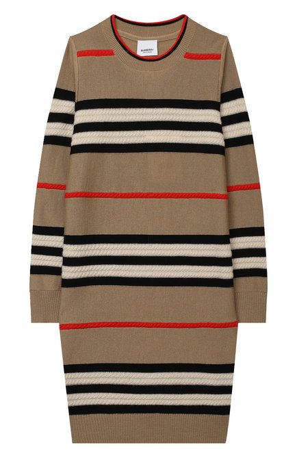 Детское шерстяное платье BURBERRY бежевого цвета, арт. 8031812 | Фото 1 (Материал внешний: Шерсть; Рукава: Длинные; Случай: Повседневный; Девочки Кросс-КТ: Платье-одежда; Региональные ограничения белый список (Axapta Mercury): RU; Ростовка одежда: 10 - 11 лет | 140 - 146см, 12 лет | 152 см, 16 лет | 164 см, 3 года | 98 см, 4 года | 104 см, 6 лет | 116 см, 8 лет | 128 см)